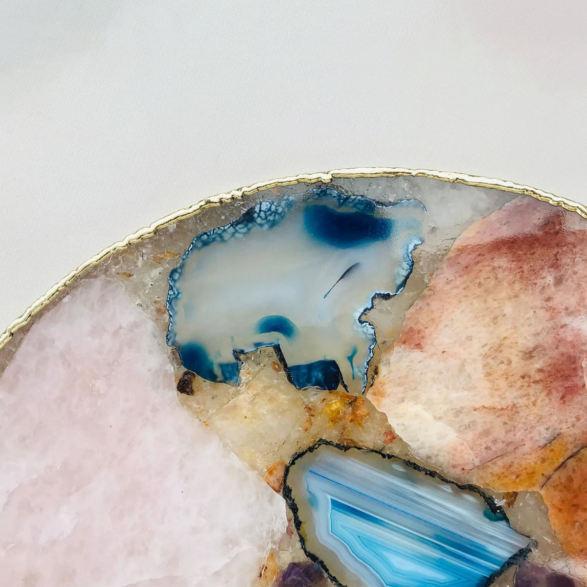 Large Multicolored 12" Diameter Agate Platter/Tray/Personalized Mementos/Sign Boards